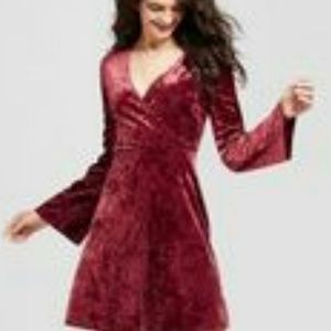 Crushed velvet red dress final price